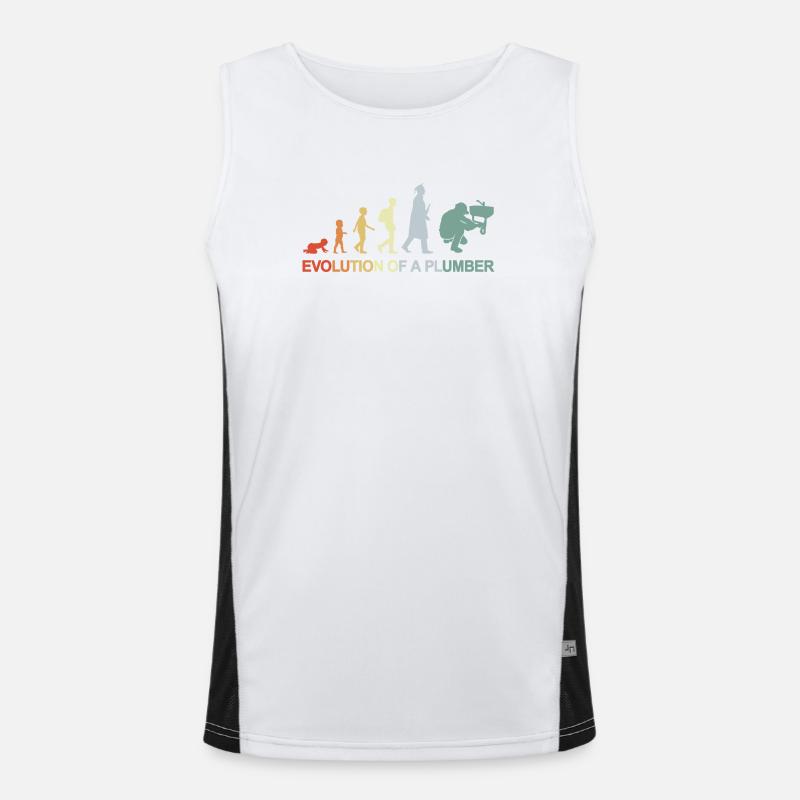 Plumber Evolution - Men's Functional Contrast Tank Top  - white/black