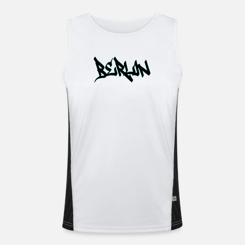 Neon Graffiti Schriftzug Funktionelles Kontrast-Tank Top für Männer 