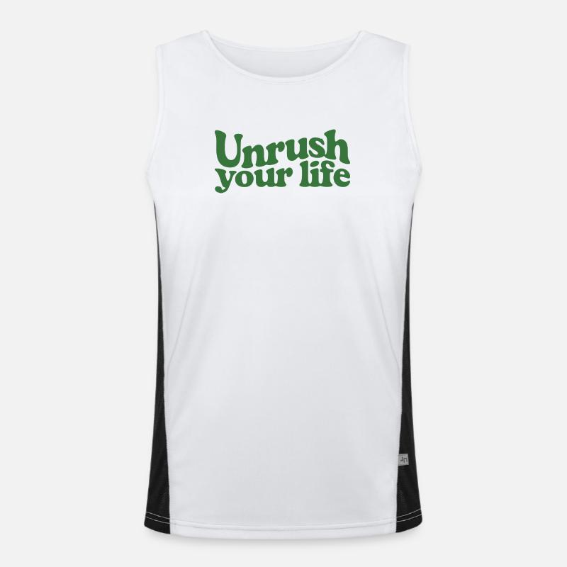Slow down | Slow Living Mindfulness - Men's Functional Contrast Tank Top  - white/black