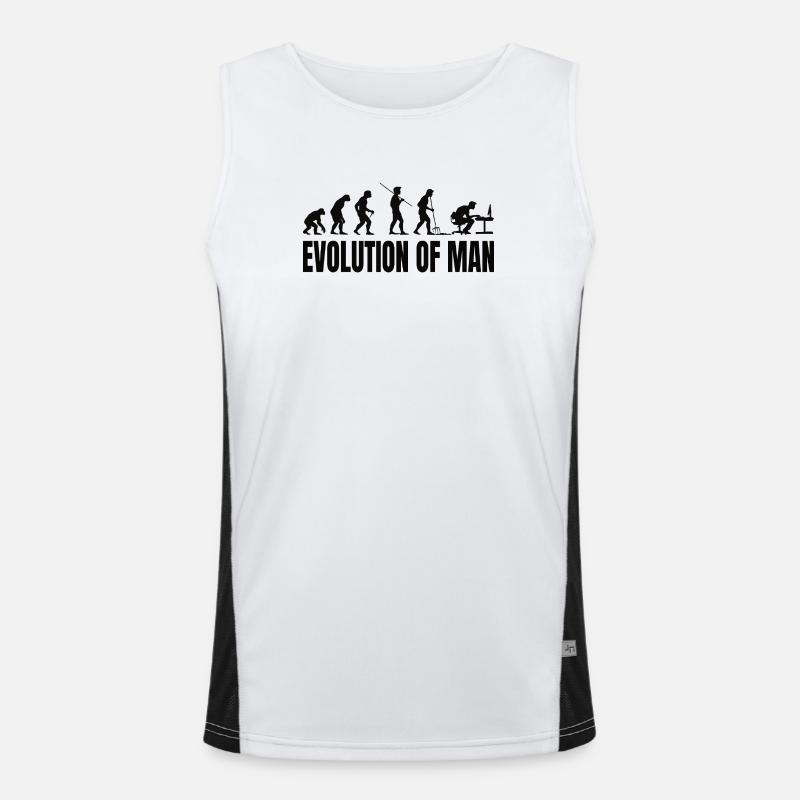 Programmierer Computerfreak Evolution - Funktionelles Kontrast-Tank Top für Männer - Weiß/Schwarz