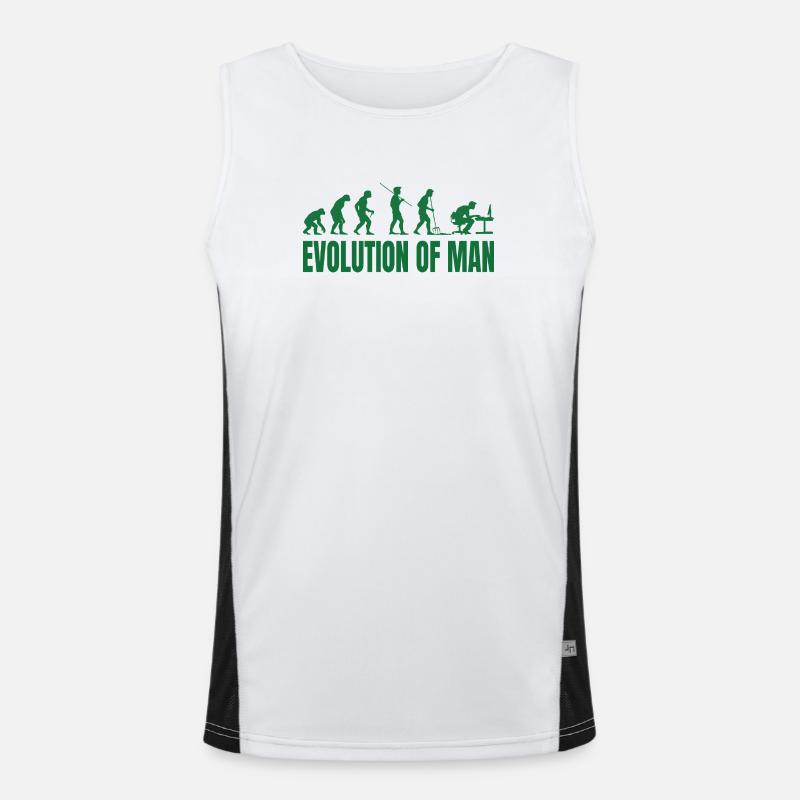 Evolution of Man Programmer IT - Men's Functional Contrast Tank Top - white/black