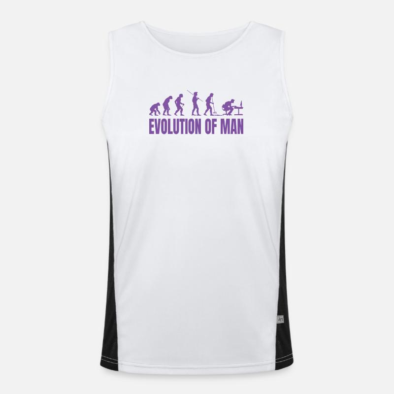 Programmer Computer Freak Evolution Retro - Men's Functional Contrast Tank Top  - white/black