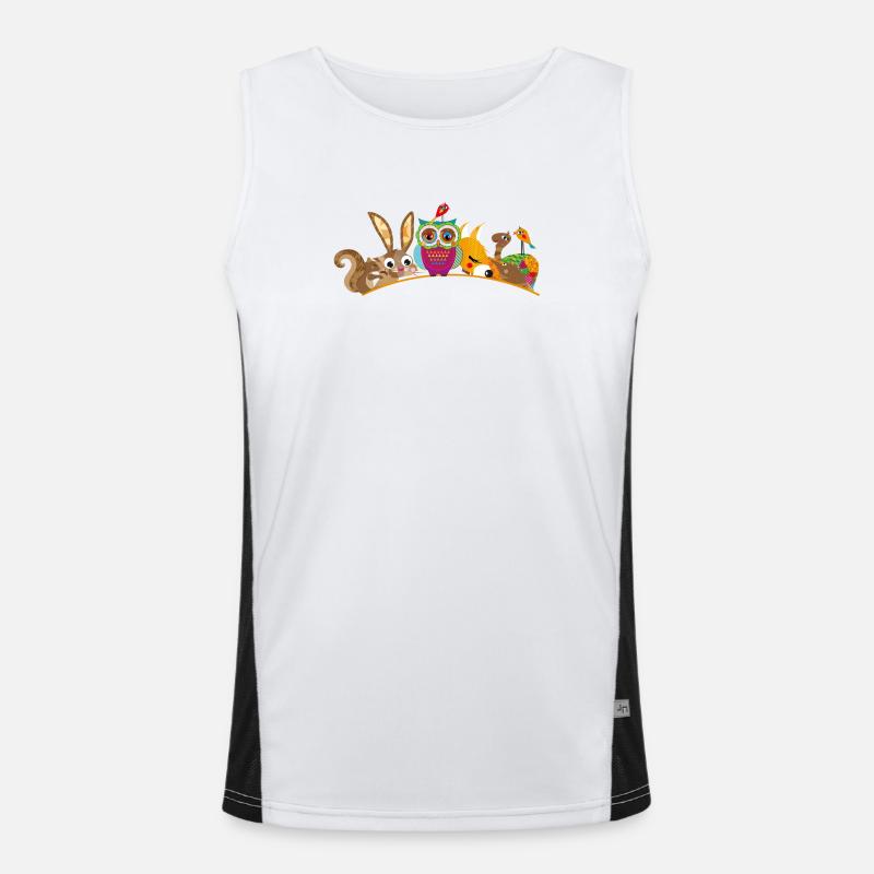 eight forest animals Men's Functional Contrast Tank Top 
