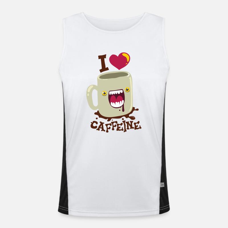 Coffee pot loves caffeine Men's Functional Contrast Tank Top 