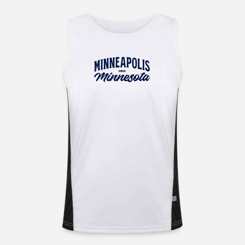 Minneapolis Minnesota Script Blue Vintage Men's Functional Contrast Tank Top 