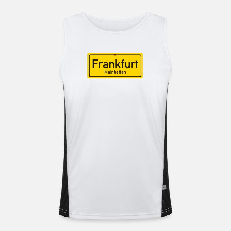Frankfurter Ortsschild Funktionelles Kontrast-Tank Top für Männer 