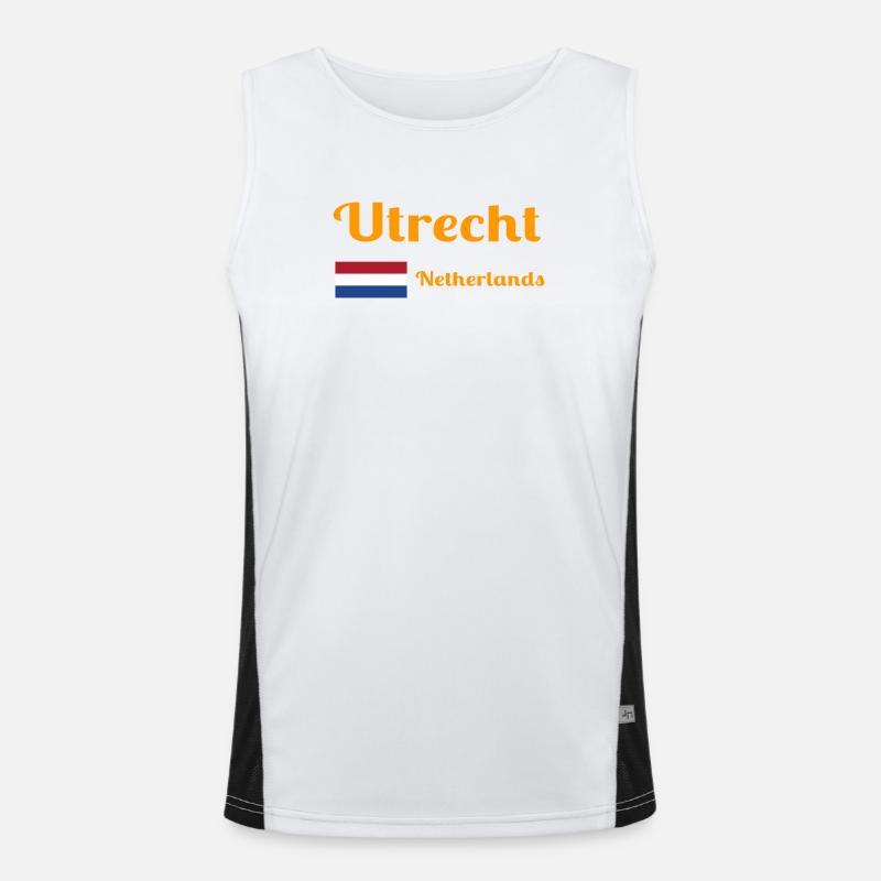 Utrecht, Pays-Bas - Imprimés élégants Débardeur respirant contrasté Homme 