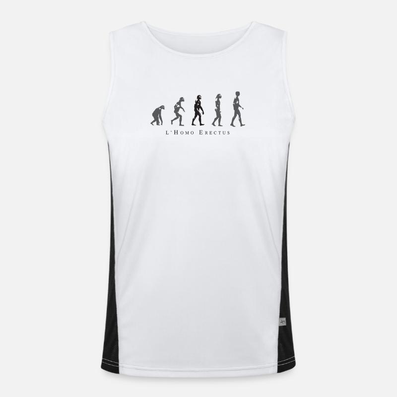 Evolution der menschlichen Haltung Funktionelles Kontrast-Tank Top für Männer 