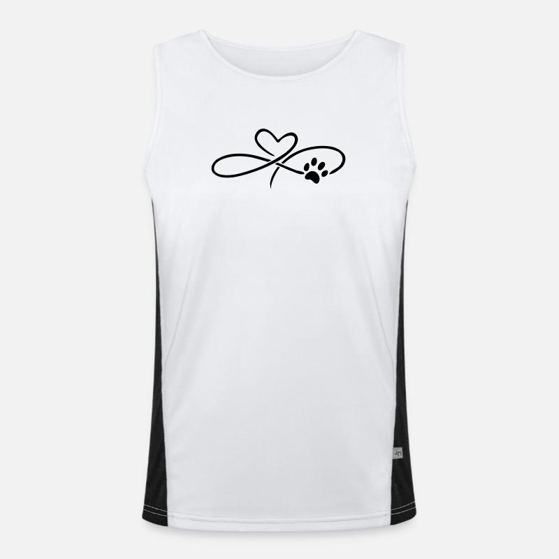 Coeur infini avec patte chien chat Débardeur respirant contrasté Homme 