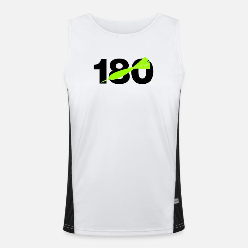 180 Triple 20 Perfektion! ONEHUNDRETEIGHTY, Darts Funktionelles Kontrast-Tank Top für Männer 