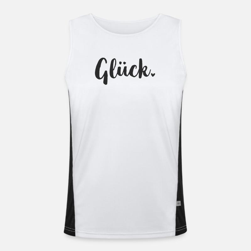 Glück Statement Funktionelles Kontrast-Tank Top für Männer 