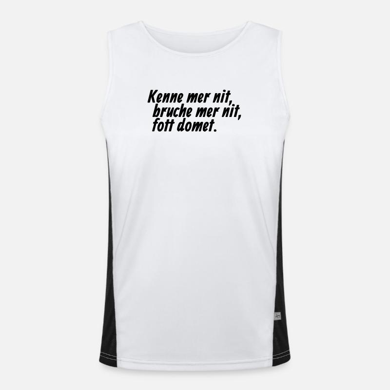 Kenne mer nit, bruche mer nit, fott domet - Kölsch Funktionelles Kontrast-Tank Top für Männer 
