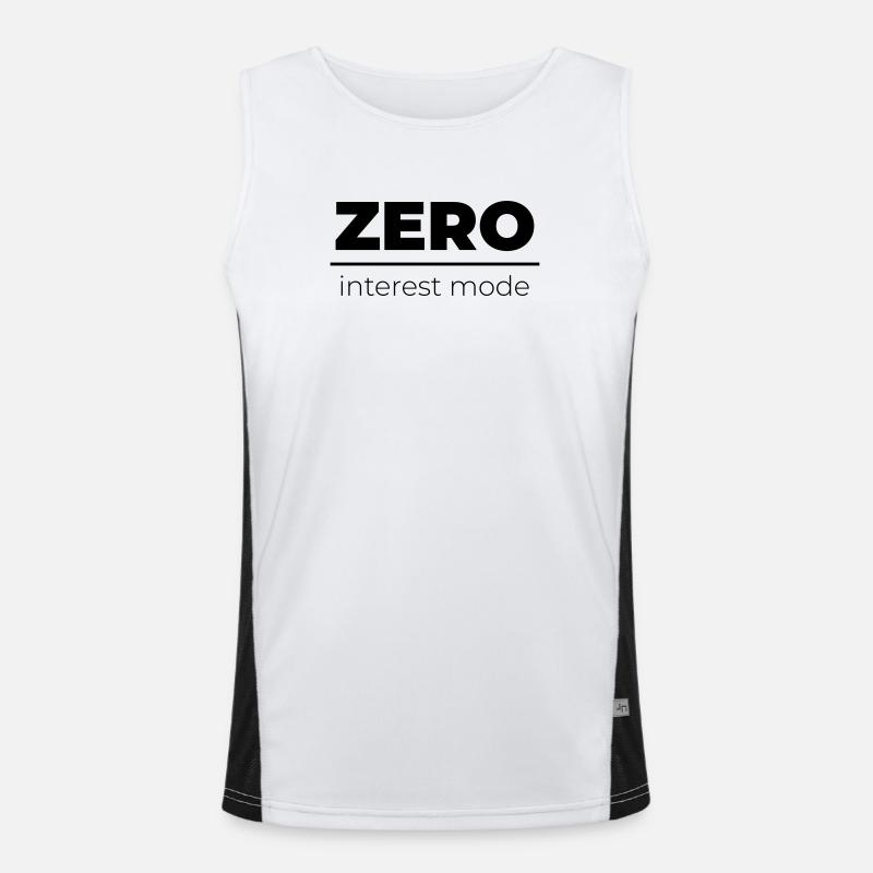 Zero Interest Mode | Minimal Statement - Men's Functional Contrast Tank Top  - white/black