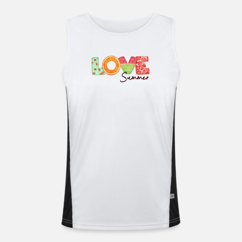 Ich liebe den Sommer Funktionelles Kontrast-Tank Top für Männer 
