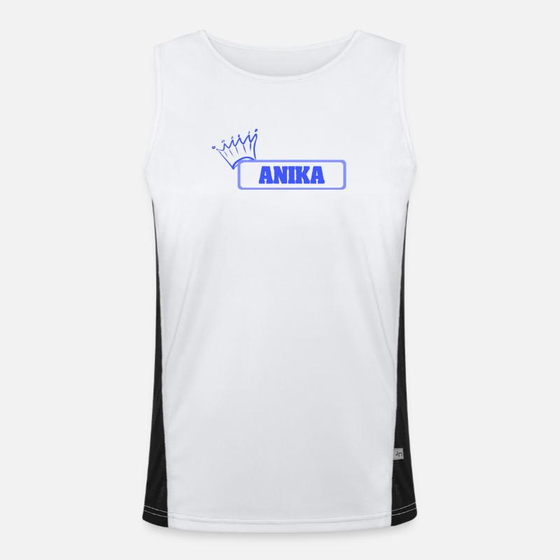 Daughter Anika - Men's Functional Contrast Tank Top - white/black