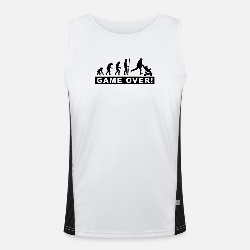 evolution_daddy - Men's Functional Contrast Tank Top  - white/black