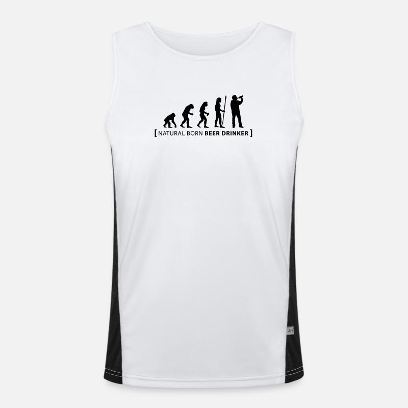 evolution_beer_drinker - Men's Functional Contrast Tank Top  - white/black