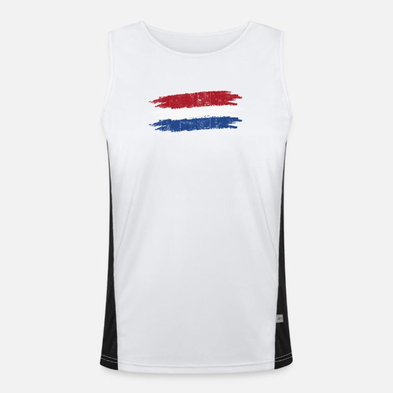 Dutch Flag Brush Strokes Tee Men's Functional Contrast Tank Top 