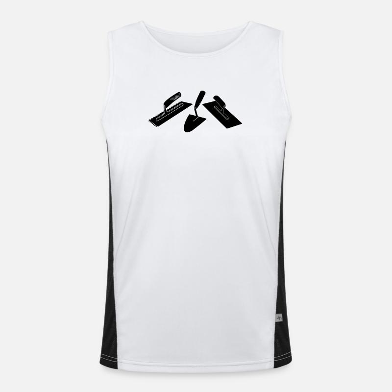 Stucco mason tools - Men's Functional Contrast Tank Top  - white/black
