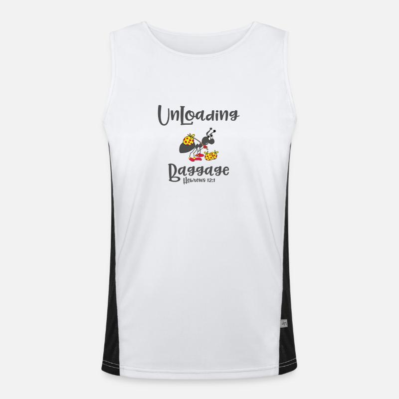 Christian Design Unloading Baggage Hebrews 12 Men's Functional Contrast Tank Top 