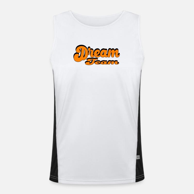 Dream Team Retro Style Design - Men's Functional Contrast Tank Top  - white/black