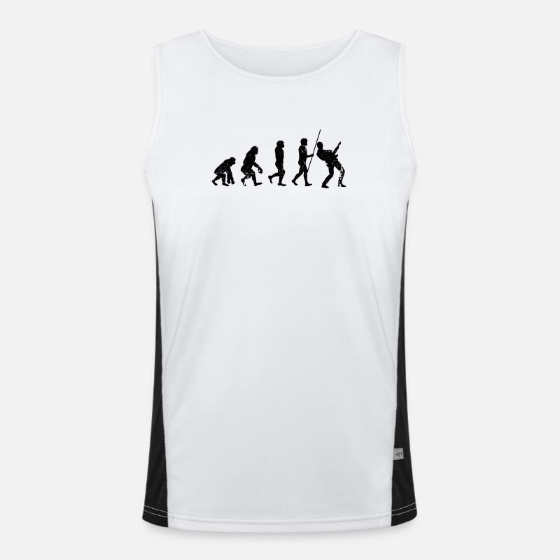 Evolution guitar player - Men's Functional Contrast Tank Top  - white/black