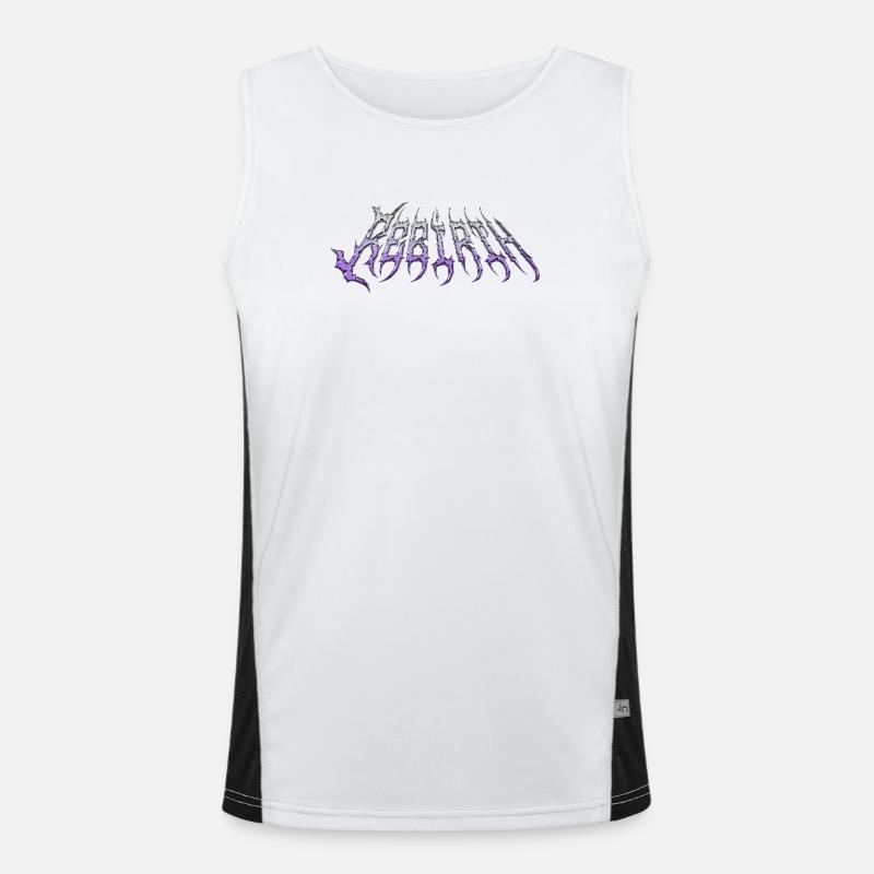 Rebirth – kaltmetallischer Chromtext Funktionelles Kontrast-Tank Top für Männer 