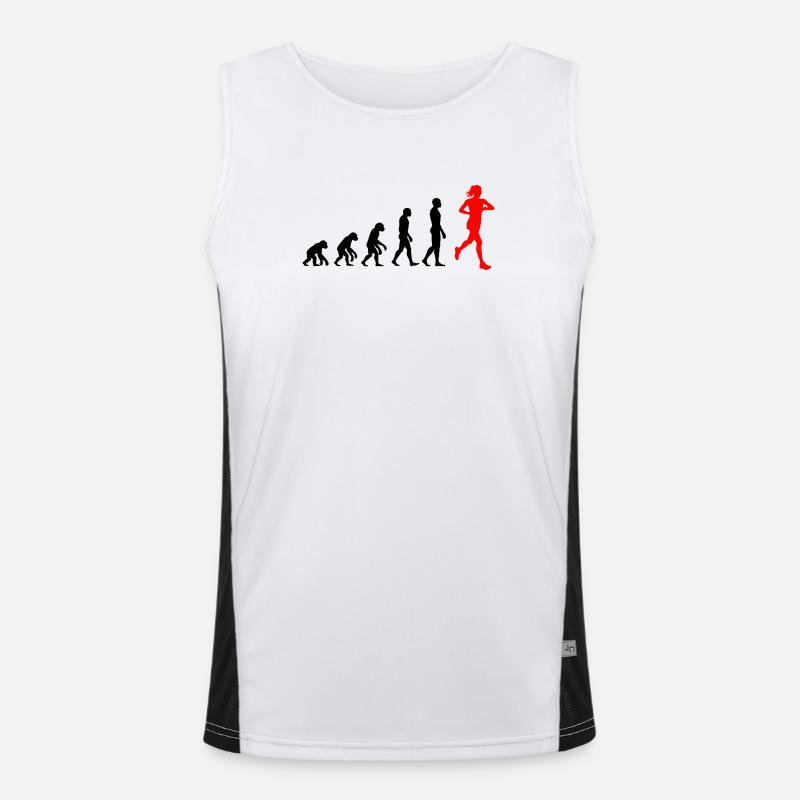 EVOLUTION RUNNERIN POWER! JOGGER RUNNER FIT - Men's Functional Contrast Tank Top  - white/black