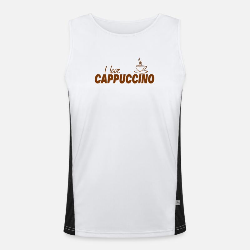 I LOVE CAPPUCCINO Funktionelles Kontrast-Tank Top für Männer 