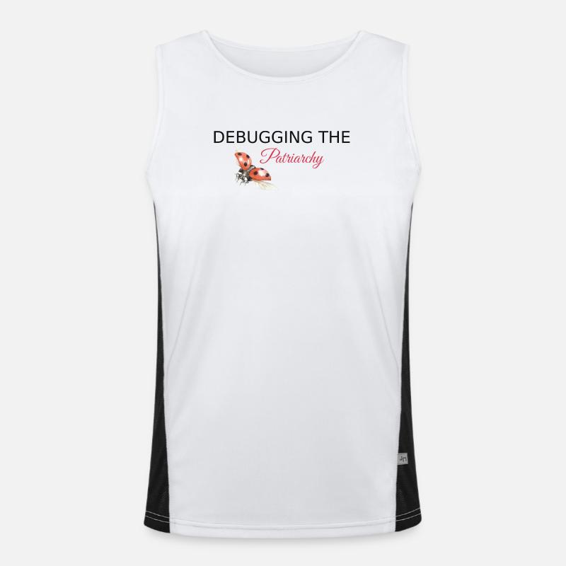 Debugging the Patriarchy - Feminist Tech Style - Men's Functional Contrast Tank Top  - white/black