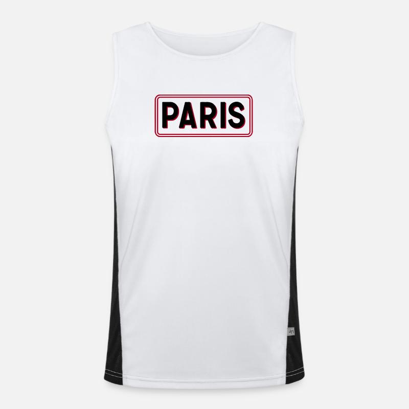 Paris Cadre Rouge Typographie Débardeur respirant contrasté Homme 