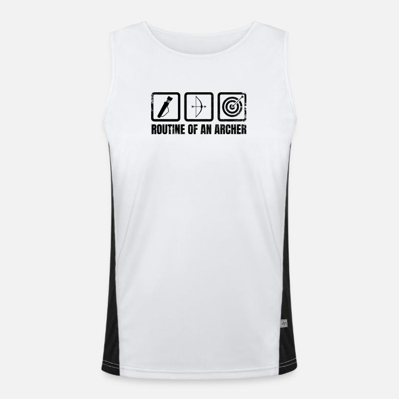 Archer routine - Men's Functional Contrast Tank Top  - white/black
