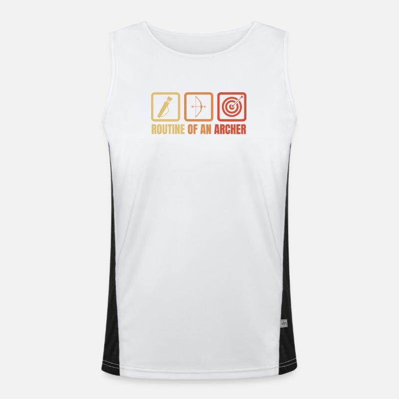 Archery routine - Men's Functional Contrast Tank Top  - white/black