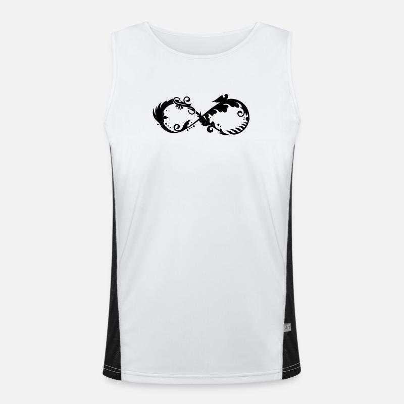 Symbol der Unendlichkeit Funktionelles Kontrast-Tank Top für Männer 