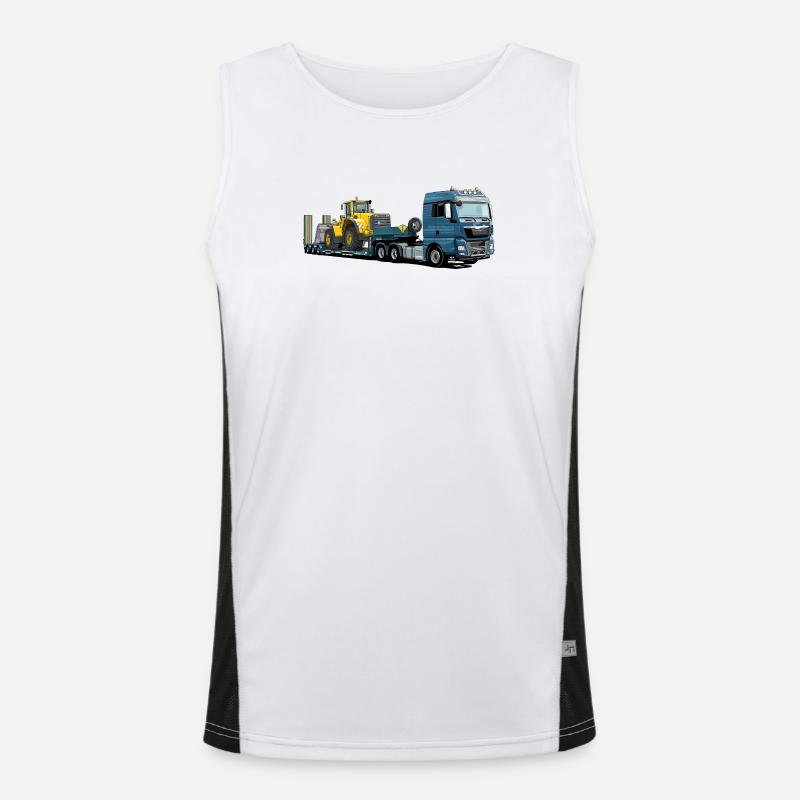 Low-loader with excavator Men's Functional Contrast Tank Top 