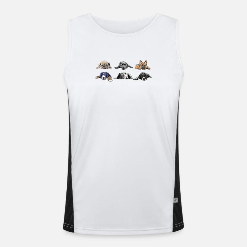 Mops Labrador Schäferhund Berner Bulldog Pointer Funktionelles Kontrast-Tank Top für Männer 