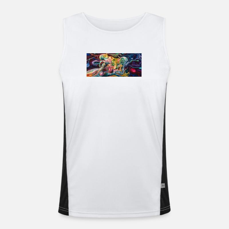 Neon Entangled Figures Men's Functional Contrast Tank Top 