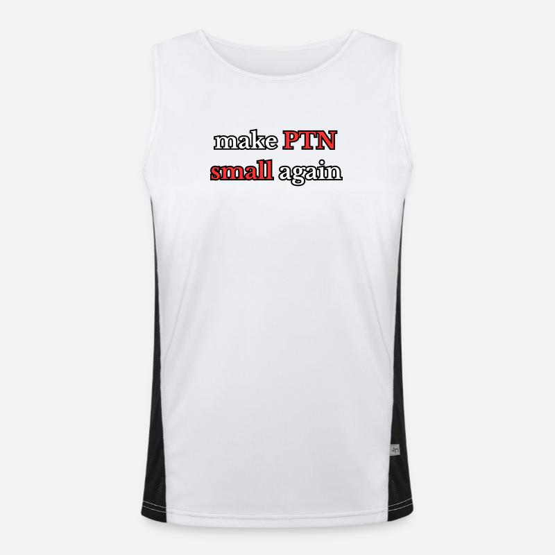 Make PTN small again - Men's Functional Contrast Tank Top  - white/black