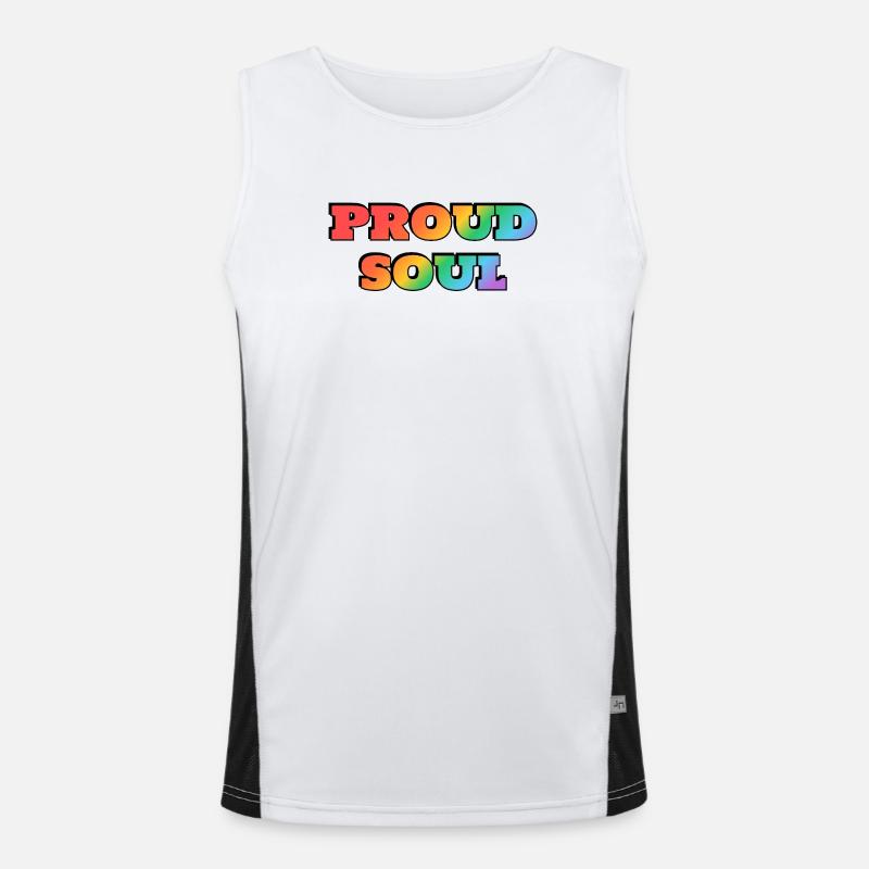 Stolze Seele Regenbogen Text Funktionelles Kontrast-Tank Top für Männer 