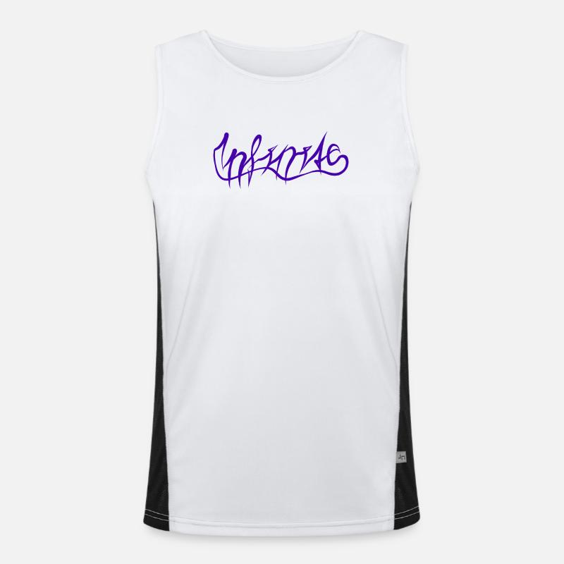 Purple Graffiti Lettering Pattern Men's Functional Contrast Tank Top 