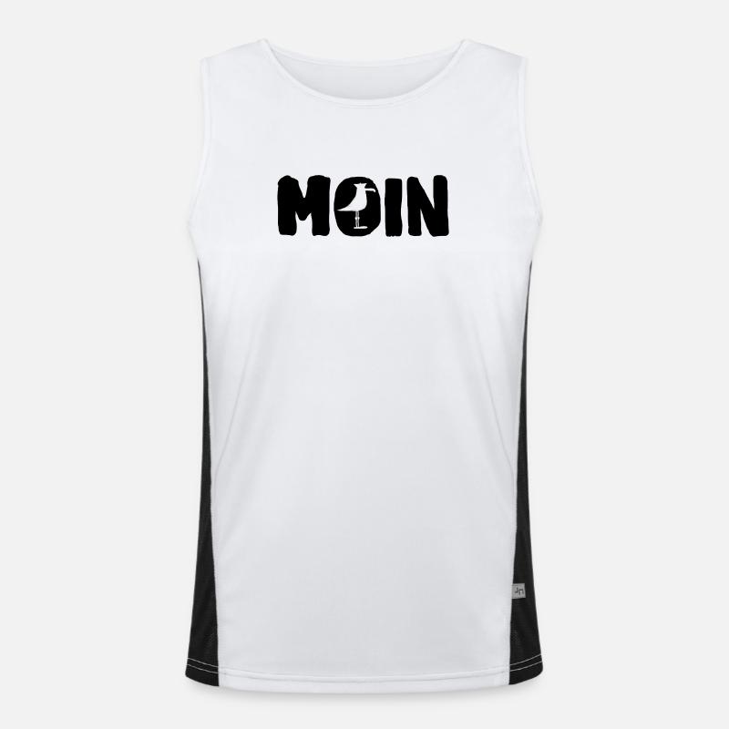 Moin mit die Möwe Funktionelles Kontrast-Tank Top für Männer 