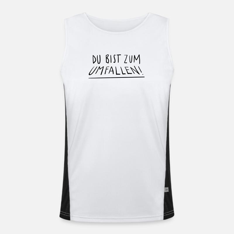 Du bist zum Umfallen Funktionelles Kontrast-Tank Top für Männer 