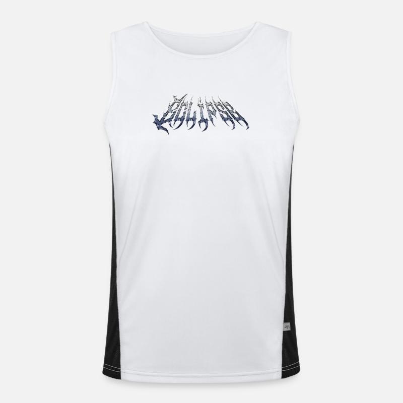 Eclipse - cold metal chrome text Men's Functional Contrast Tank Top 