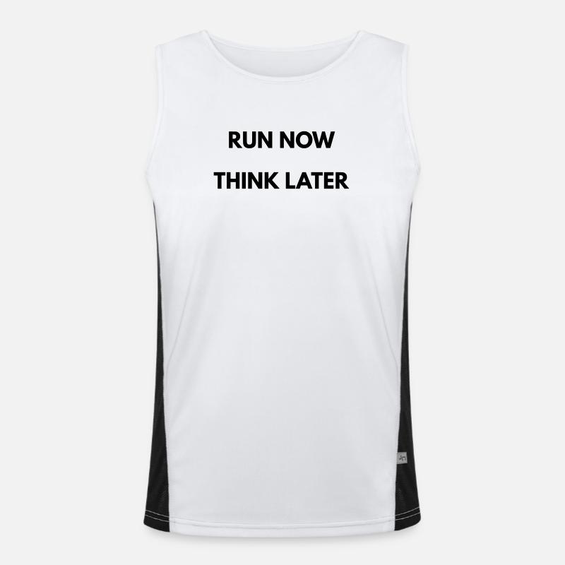 Running Motivation Run Now Think Later Débardeur respirant contrasté Homme 