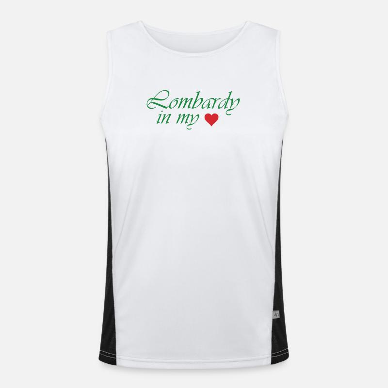 Lombardy Heart Script Design Men's Functional Contrast Tank Top 