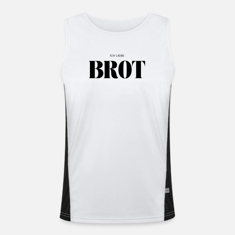 Ich liebe Brot Funktionelles Kontrast-Tank Top für Männer 