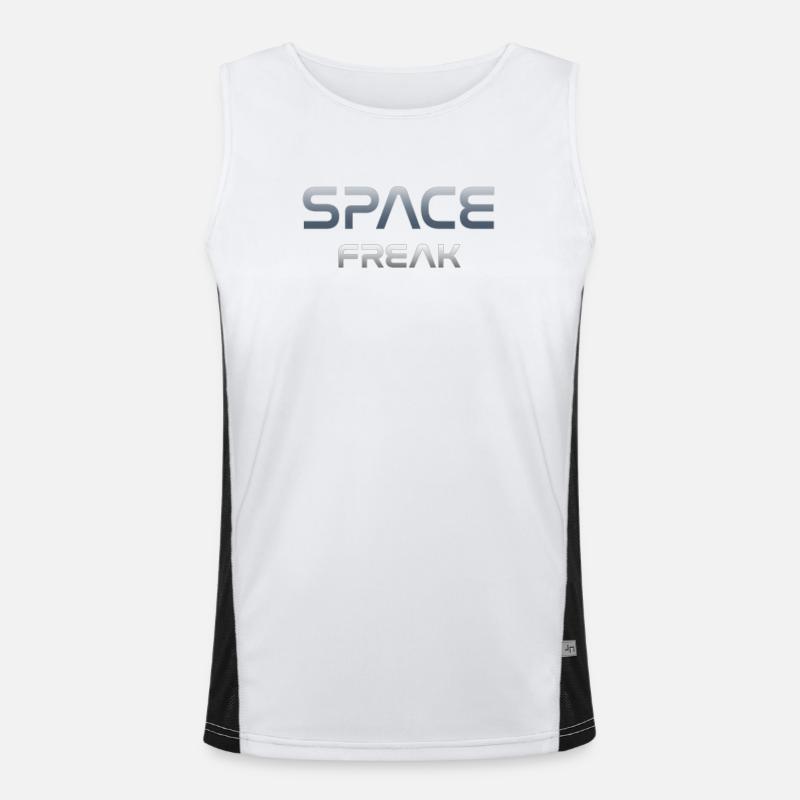 Space Freak Celestial Gradient Tee - Men's Functional Contrast Tank Top  - white/black