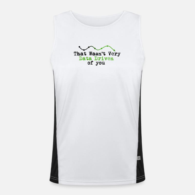 Data Driven Graphline Logo - Men's Functional Contrast Tank Top  - white/black
