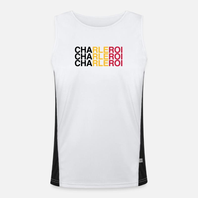 CHARLEROI Belgium Belgium Flag Men's Functional Contrast Tank Top 