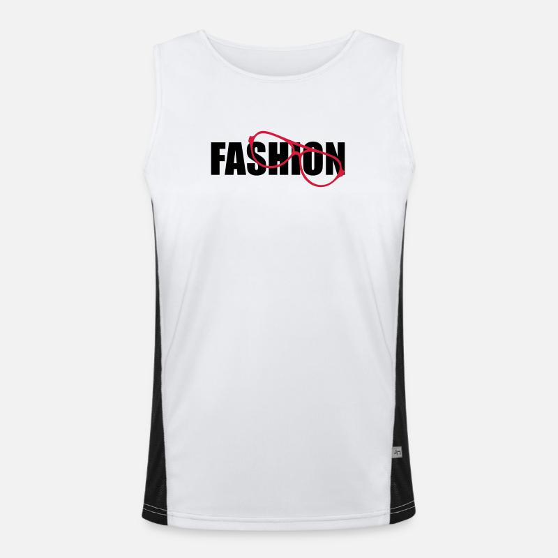 Fashion - Men's Functional Contrast Tank Top  - white/black
